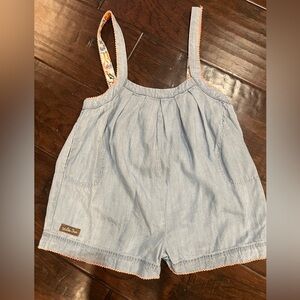 Matilda Jane Light Blue Overalls with Floral Trim